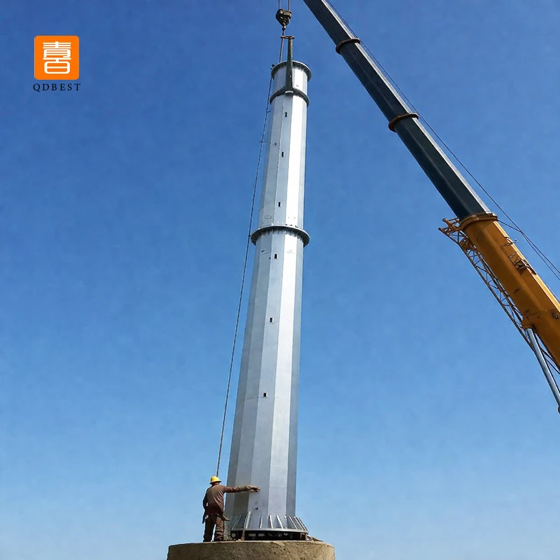 Hot Dip Galvanized Single Tube Steel Pipe Tower